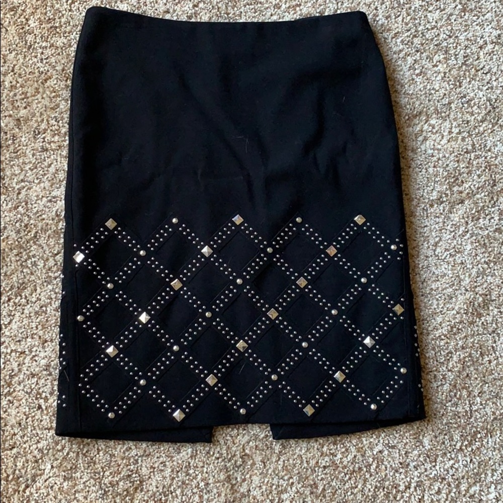 Studded black pencil skirt